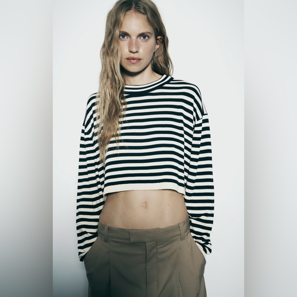 Zara cropped knit sweater
